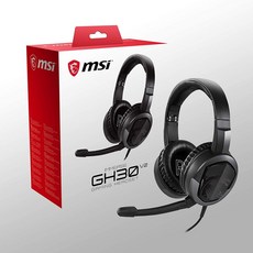 이태리직송 MSI 몰입 GH30 V2 게이밍 헤드셋 블랙 스크린 인쇄 로고 케이블 볼륨 컨트롤러 오디오/마이, 단일옵션, 단일옵션