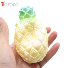 Tofoco 새로운 11 cm 귀여운 파인애플 squishy 점보 느린 상승 장난감 antistress 소프트 장식 케이크 kawaii squishies 과일 짜내기 향기로운, 옐로우