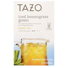 타조 티 아이스 레몬그라스 그린티 6티백 4박스 Tazo Tea Bag Iced Lemongrass Green 6 Count Pack of 4 (Packaging may vary), 1set
