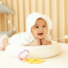 신생아 터미타임 쿠션 달모양 역류방지 필로우 아기 촉감인형 장난감 50일촬영, 코랄핑크
