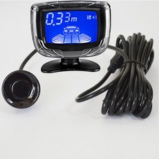 자동차 주차 센서 CPU 스위치 백업 모니터 12V 감지기 듀얼 자동 LCD 포함 레이더 후진 디스플레이 YASOKRO 시스템, Black