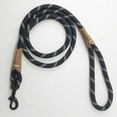 훈련 가죽 끈 로프 체크 코드 경량 중형 추적 리드 블랙 레드, A.5M(16ft)