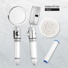 나노클린화이트 순수 샤워필터 세트 샤워기필터 필터샤워기 샤워헤드 염소 녹물제거 정수