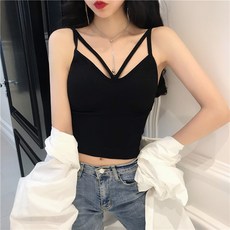 데일리나인 여성 여름 홀복 클럽 파티 몰리 섹시 크롭 나시 티셔츠 민소매/나시