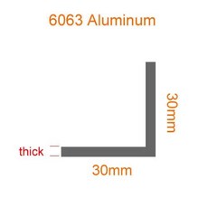 파이프 6063 30mm 30x40x50x60x70x80x100mm 프로파일 알루미늄 x 삼각형 L자형 직각 합금 테두리, 1개