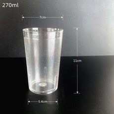 주스컵 음료컵 가정용 투명 아크릴 플라스틱, PC( 고온 방지) 투명 색상*10, 230ml, 1개