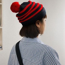방울니트모자줄무늬