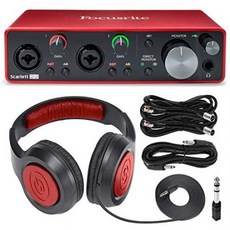 Focusrite Scarlett 2i2 2-in 2-out USB Recording Audio Interface (3rd Generation) + Samson SR360 Ove, One Color_Basic, One Color, 상세 설명 참조0