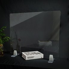 투명 아크릴 가림막 [창구형] 테이블 칸막이 비말 차단막 알루미늄 브라켓, 900 x 600mm