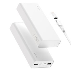 비니 10W 슬림 핏 듀얼 대용량 보조배터리 C타입 케이블 + 8핀 젠더, 20000mAh SPE-PA20CPQ
