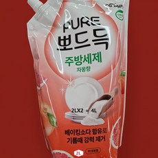 피죤퓨어 뽀드득 주방세제 자몽향, 1개, 4L
