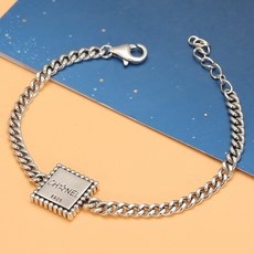 실버사각체인팔찌