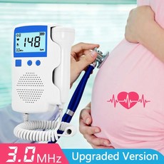 태아심음측정기 태아도플러 임산부 및 소리 심박수 감지기 휴대용 30mhz 모니터 912 주 감지, 1개