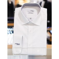 [AK PLAZA] [듀퐁셔츠] 남성 슬림핏 커프스 로고 긴팔 남방 와이셔츠 (SE4SM22LS925SWH)