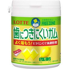 일본 Lotte 롯데 이빨에 잘 붙지 않는 껌 레몬 138g, 1세트