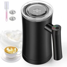 PYHO 전동 우유거품기 3가지 기능 거품 우유 데우기 우유 거품기 우유 거품기 거품메이커, 검정