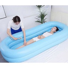 목욕 에어 침대 침상 튜브 욕조 간이 풍선 샤워 매트 베드 BN, 목욕 에어 침대 + 에어펌프, 1개
