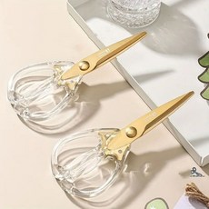 COVERONE 다용도 고급스러운 디자인 인체공학적 투명 손잡이 주방 가위, 2개