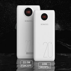 [이라운드몰]로모스 20000mAh 보조배터리 양방향 급속충전 22.5W 18W 플래시 충전, SW20PS plus, 옵션선택