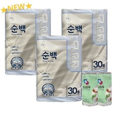 [모나리자] NEW 순백 데코엠보싱 롤화장지 30롤X3팩(총90롤)/M, 3개, 상세페이지 참조, 30개