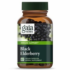 Gaia Herbs Black Elderberry 가이아허브 블랙 엘더베리 추출물 60정, 1개