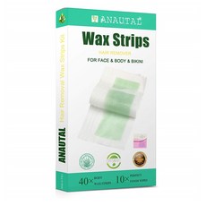 ANAUTAL 왁스스트립 셀프왁싱 제모패치 브라질리언 40 Strips & 10 Post Cleaning Wipes [ 장], 1개