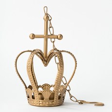 북유럽 감성 엔틱 빈티지 크라운 새장 캔들홀더, 체인골드(십자)10.5x10.5x17.5cm