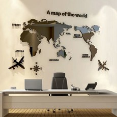 고급형 world map 세계지도 인테리어 아크릴 스티커, 1. 소형