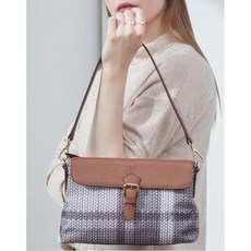닥스 악세서리 여성 19FW [GRACE CHECK]브라운 위빙 체크패턴 숄더백 WCBA9F621W2