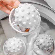 세탁볼 먼지거름망 세탁볼 도깨비 2in1 엉킴방지 엉킴방지볼 먼지제거 먼지제거거름망, No.01 도깨비 세탁볼 화이트1, 1개, 기본1