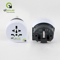 Q2 Power World to U.K 변환 여행용 어댑터 플러그 영국 홍콩 싱가폴 방문시 사용, 250V, 1개