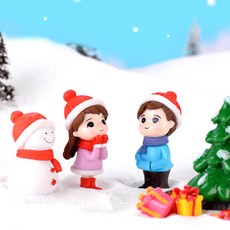 한소픈 크리스마스 미니어처 목도리 커플 2P 세트 겨울 인테리어 트리장식 선반데코, 목도리커플 2P세트