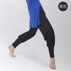 여성 현대 무용 댄스 스포츠 루즈핏 트레이닝 긴바지CXJG, 블랙