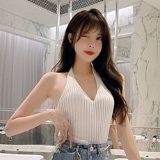 체인 벨트백 대미지 짧은 치마 목걸이 등트임 니트조끼트 여성
