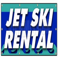 36"x96" Jet SKI Rental Banner Sign Boat Skiing Wave Runner Kayak Canoe Rent 36"x96" 제트 스키 대여 배너 사인