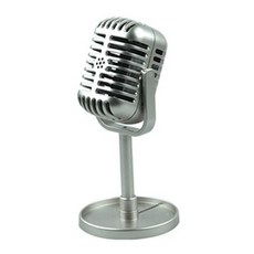 마이크 모형 소품 레트로 빈티지 파티 촬영 립싱크 스피커 인테리어, 8. 실버 리프팅데스크탑, 1개