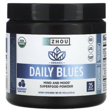 Zhou Nutrition (조우 뉴트리션) 데일리 블루스 소화효소 바실러스 코아귤런스 블루베리맛 119.5g(4.22oz), 119.5g, 1개