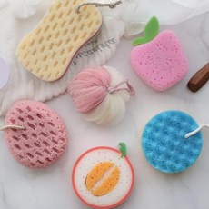 바디타올 컬러풀 바디 샤워타올 샤워타올 목욕타올 샤워스펀지 목욕스펀지 거품타올 에어홀스펀지 해면스펀지 과일타올 과일스펀지, 『탬버린 샤워스펀지(색상랜덤)』