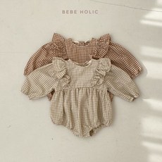 [베이비옷]로엠체크슈트 봄 신생아슈트 6개월아기옷 돌아기
