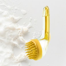 키미블랑 반려동물 부드러운 헤드형 샴푸브러쉬, 옐로우듬성, 1개
