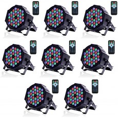 [110볼트] 스테이지 파 라이팅 U`King 36 RGB LED 업라이트 파 캔라이트 사운드 활성화 리모컨 DJ 업로 웨딩디스코 생, 단일옵션