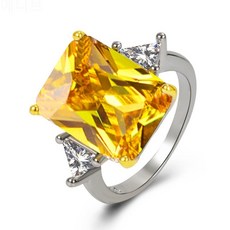 아이스캔디 직사각 10캐럿 보석 반지 여삼각 기질 선녀 도금 투톤 다이아몬드 반지