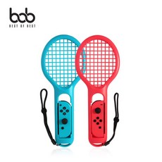 쇼핑아일랜드bob 닌텐도스위치 조이콘 테니수에이스 라켓 세트 스위치용품 닌텐도 닌텐도스위치 스위치악세사리 닌텐도용품+tyvld, 블루+레드(2개입), 옵션구성*조이콘라켓