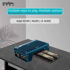 CWWK 매직 컴퓨터 N200I3-N305 소형 호스트 pcie x8 슬롯 4NVME DIY 플레이어들이 가장 좋아하는 3D 인쇄, [01] Intel-N200 PCI, [01] 미국, [02] 8G RAM 128G SSD, 1개