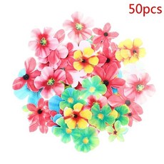 50/100Pcs 혼합 식용 꽃과 나비 웨이퍼 쌀 종이 케이크 토퍼 생일 파티 케이크 장식 도구 주방 액세서리, 비