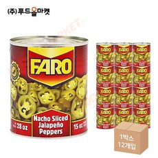 푸드올마켓_ 파로 나쵸 슬라이스 할라피뇨 페퍼 800g 한박스 (800g x 12ea), 12개