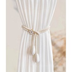 하나드림 플라워 블룸 버클 커튼끈 타이백, 2개, 화이트