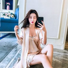 슬립 레드 섹시한 잠옷 여성여름옷