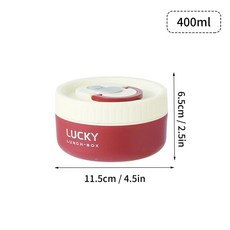 스테스 단열 도시락 상자 열 가방 커트레이 휴대용 샐러드 과일, 2.Red 400ml, 1개