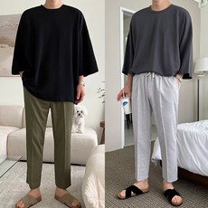 린넨7부남성오버핏세트